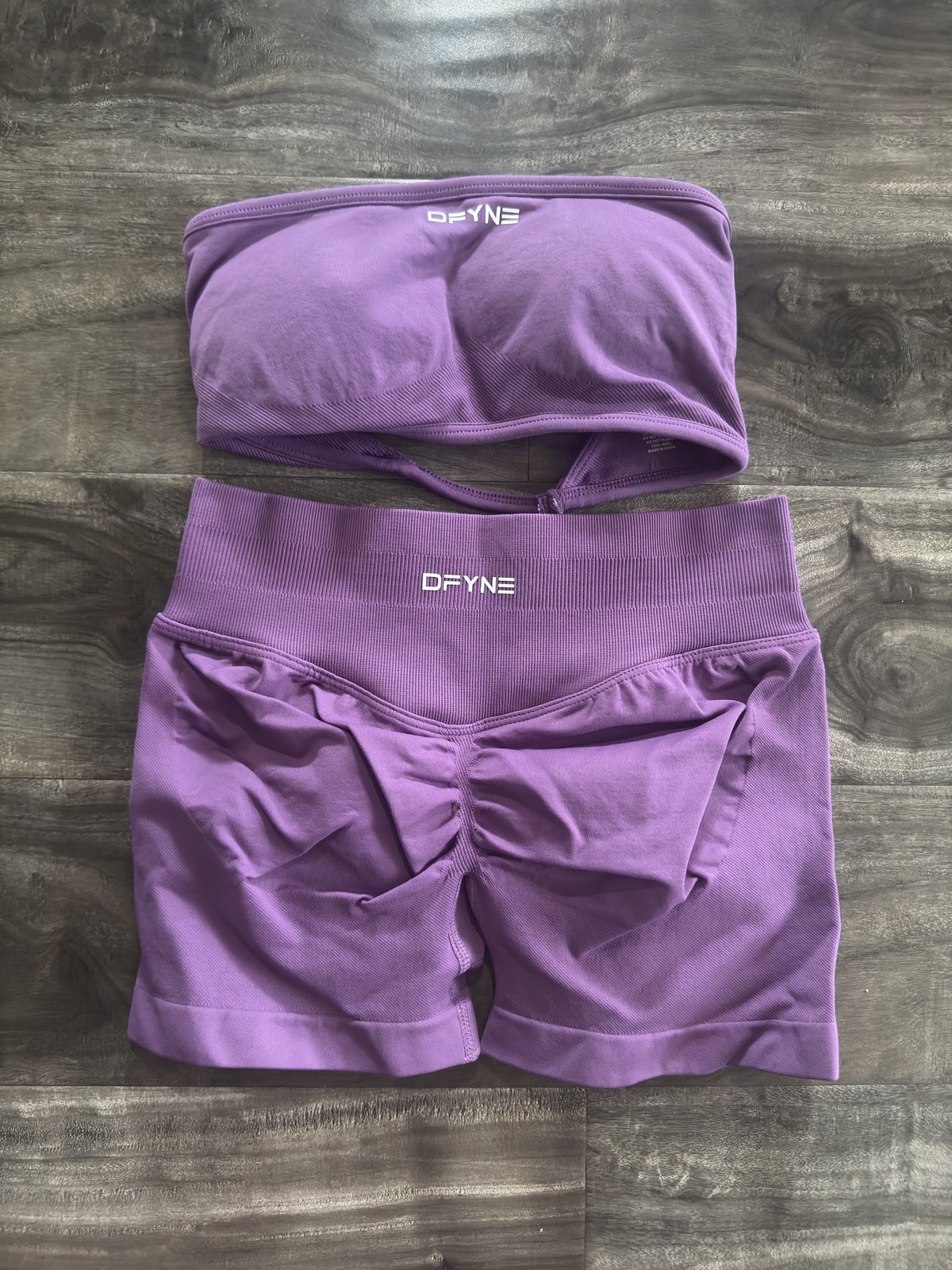 SIZE S DFYNE Women’s Grape Purple Tube Top + Impact Shorts (NWT/NEVER WORN)
