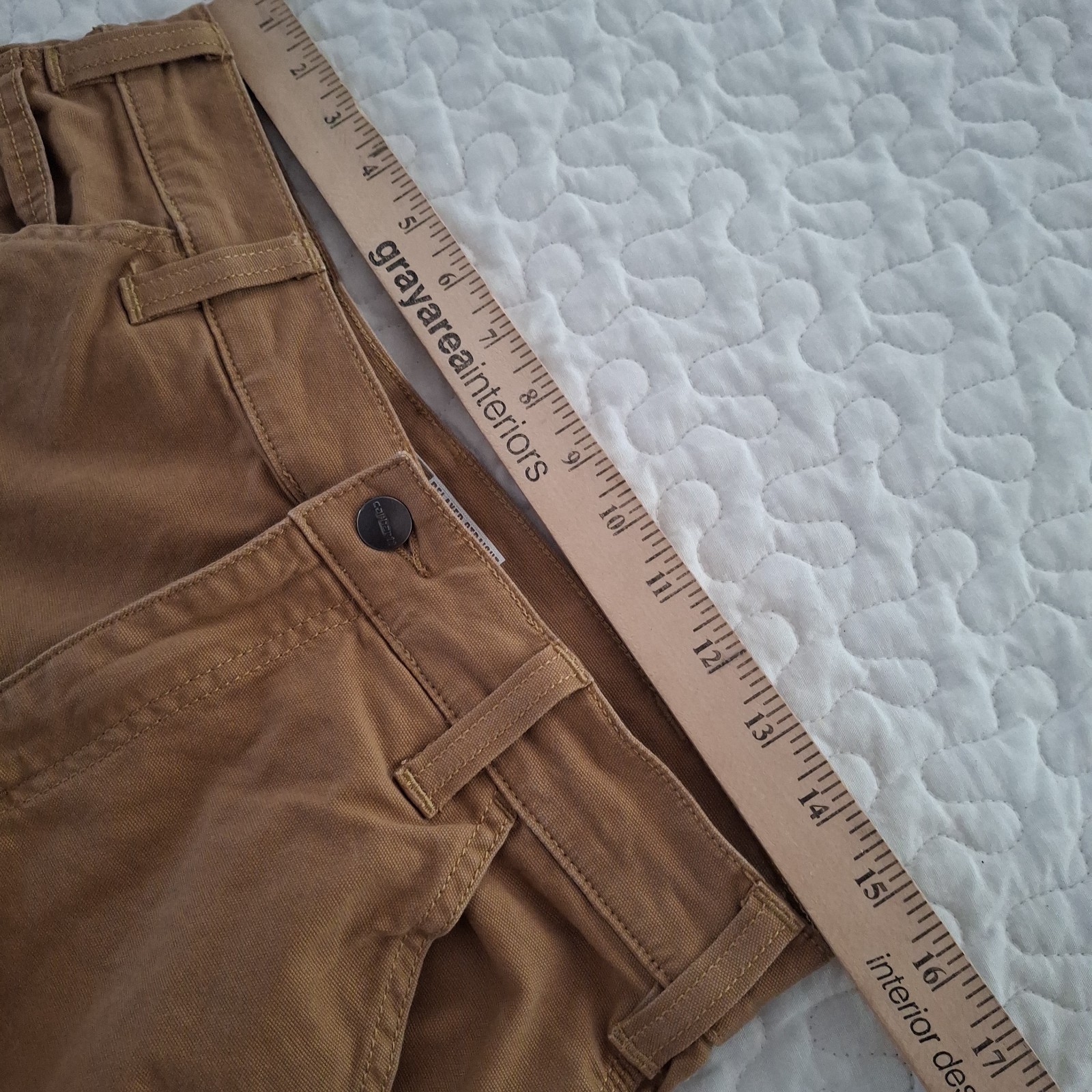 Carhartt Relaxed Straight Double Front Canvas Brown Workwear Pants Men 30×32