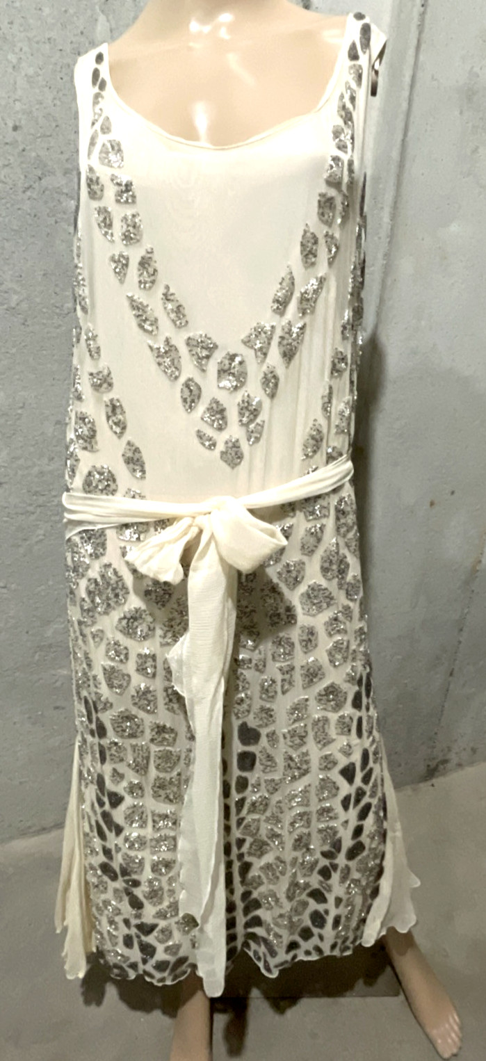 BLUEMARINE COUTURE Runway Bead Embroidered Long Midi Gown Dress US 8 10 / IT 46