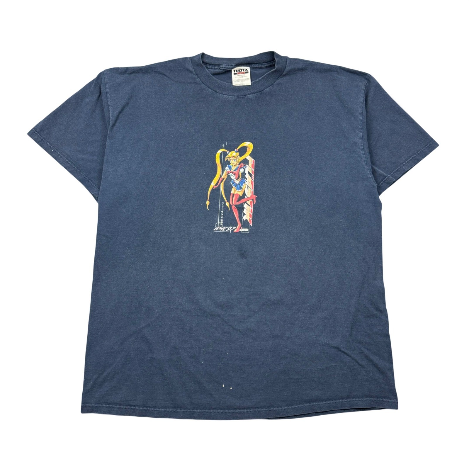 Vintage Plastik Sailor Moon T-Shirt Tultex Tag Men XXL Blue 90 1997 Anime Manga