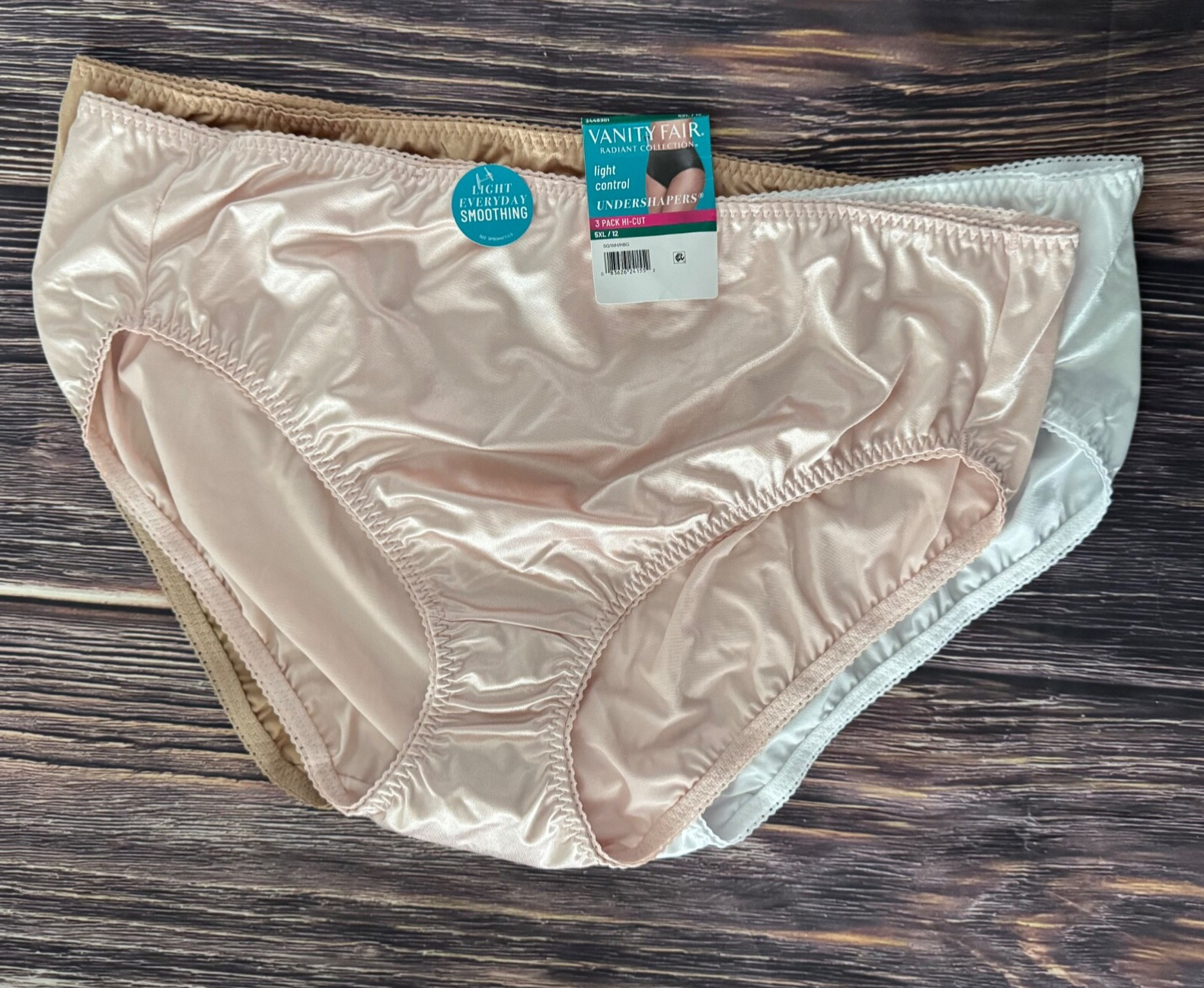 Vanity Fair 3 Pack Plus Size 5XL/12 Radiat Collection Light Control Undershapers