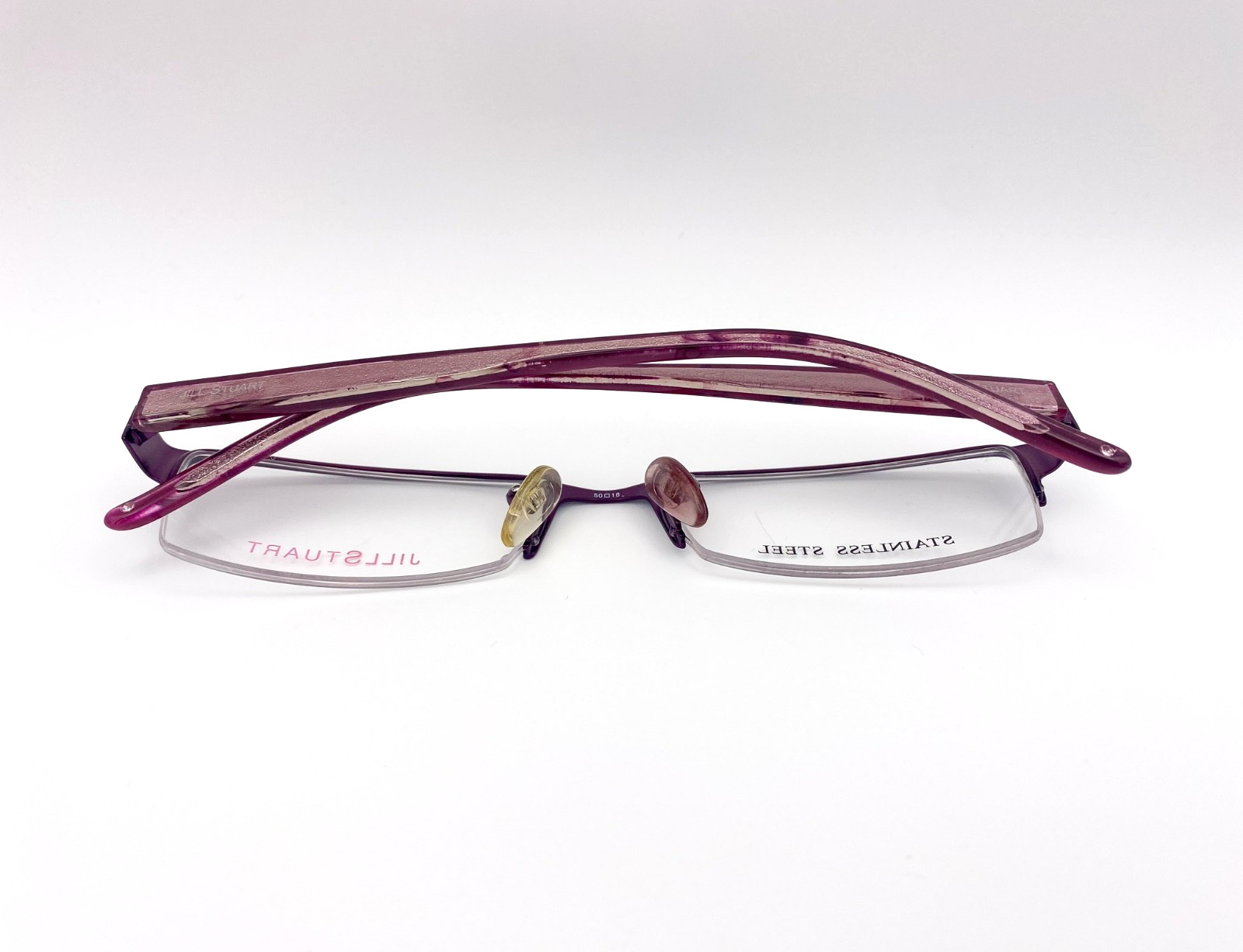 NOS Vintage 2000s Jill Stuart Purple Semi-Rim Stainless Steel Eyeglasses Y2K