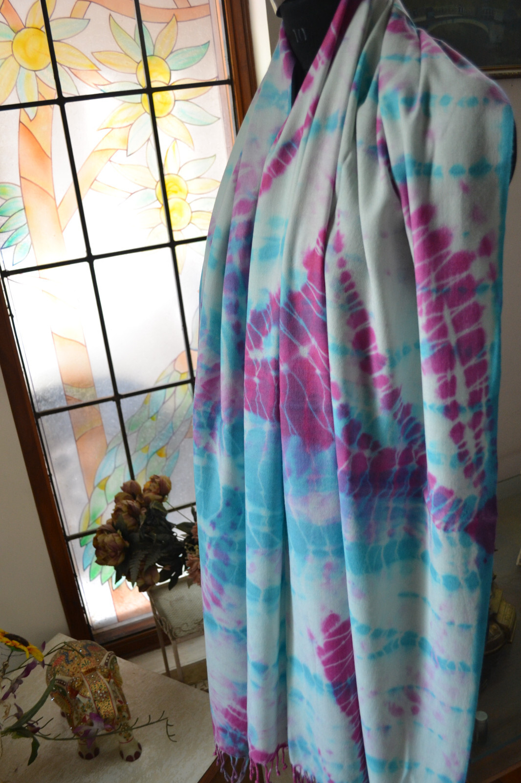 Tie Dye Printed SHAWL ~ 100% Cashmere ~ Pashmina STOLE ~ 16 DESIGNS CHOICE