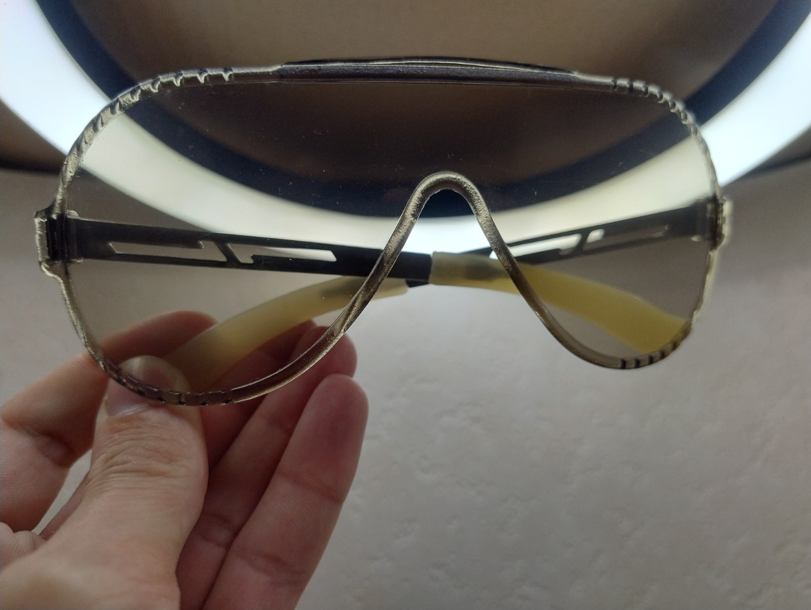 Vintage Soviet Sunglasses 80s 90s Maska Shield Smoke Lens Retro Eyewear USSR NOS