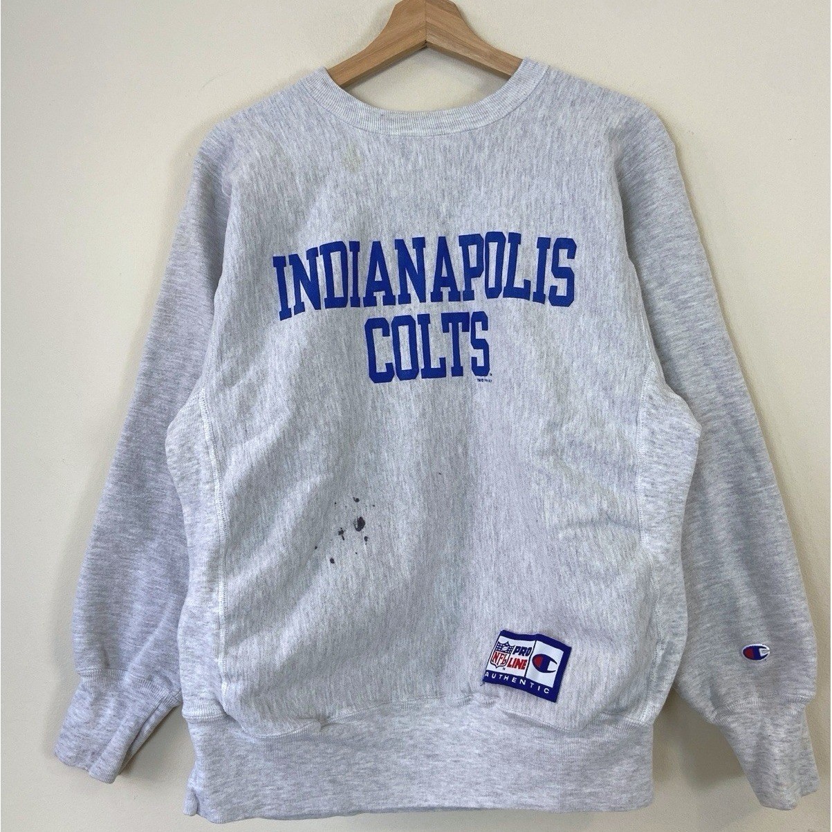 Vintage 90’s Champion Reverse Weave Indianapolis Colts NFL Grey Sweatshirt