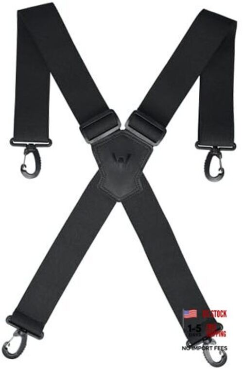 UltraLight Grip Suspenders, 2-Inch Wide Elastic Suspenders for Pants, Mens