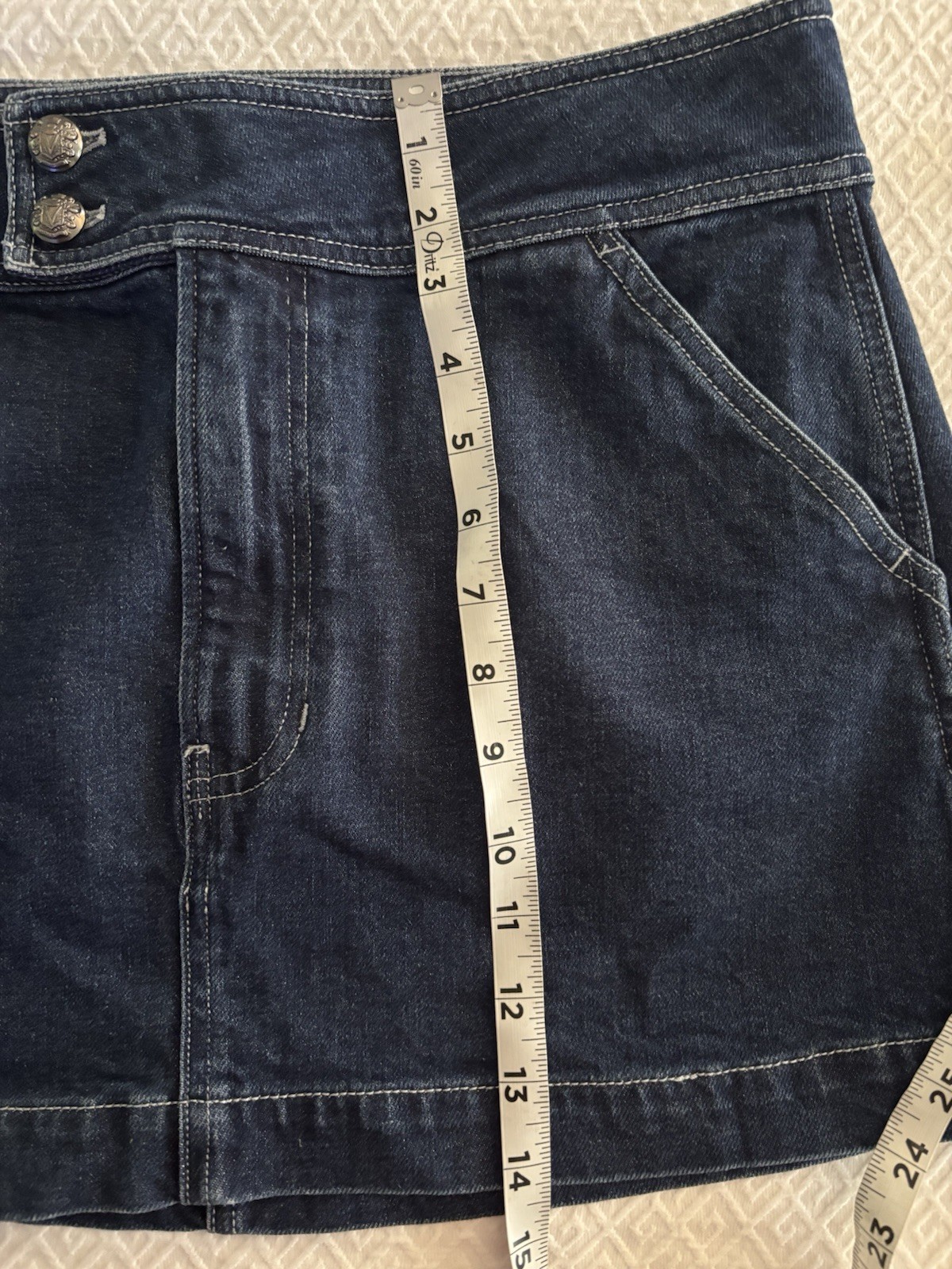 Veronica Beard Bowen Denim Blue Jean Mini Skirt 10 Indigo Rinse Designer EUC
