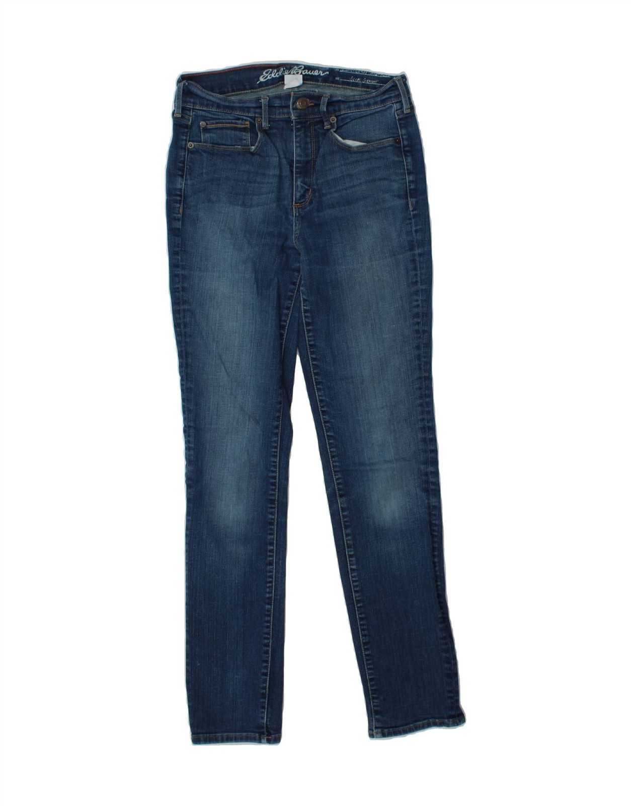 EDDIE BAUER Womens Slight Curve Slim Jeans US 6 Medium W28 L31 Navy Blue CN07