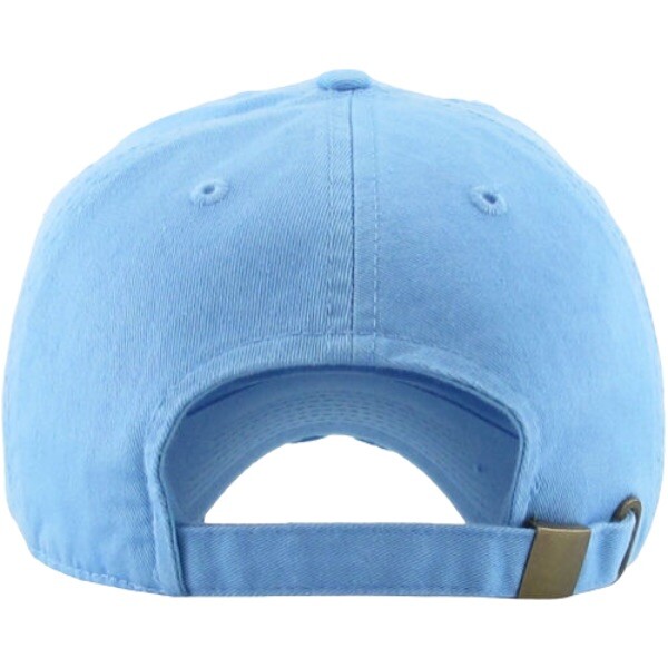 Light Blue Solid Distressed Vintage Polo Style Baseball Ball Cap Hat 100% Cotton