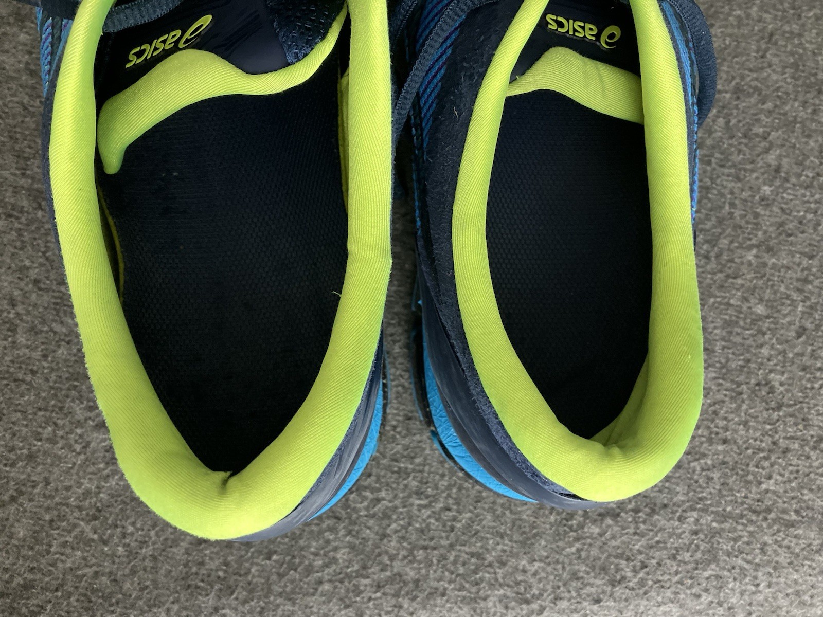 Asics Gel Quantum 360 Mens 13 Blue Yellow Running Shoes Sneakers 1021A134 ISSUES