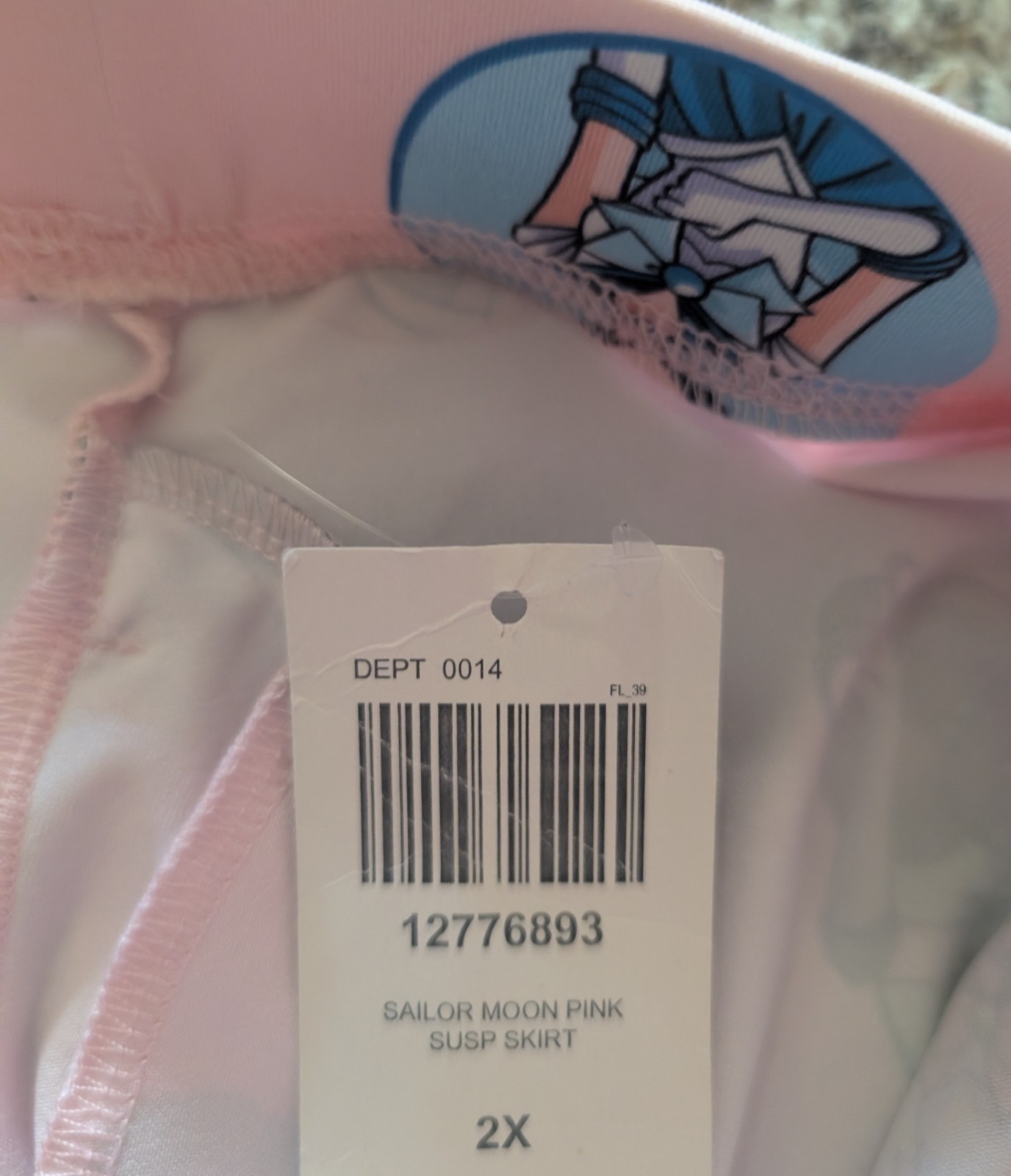 NWT – Hot Topic Pink Sailor Moon Symbols Suspender Skirt 2X