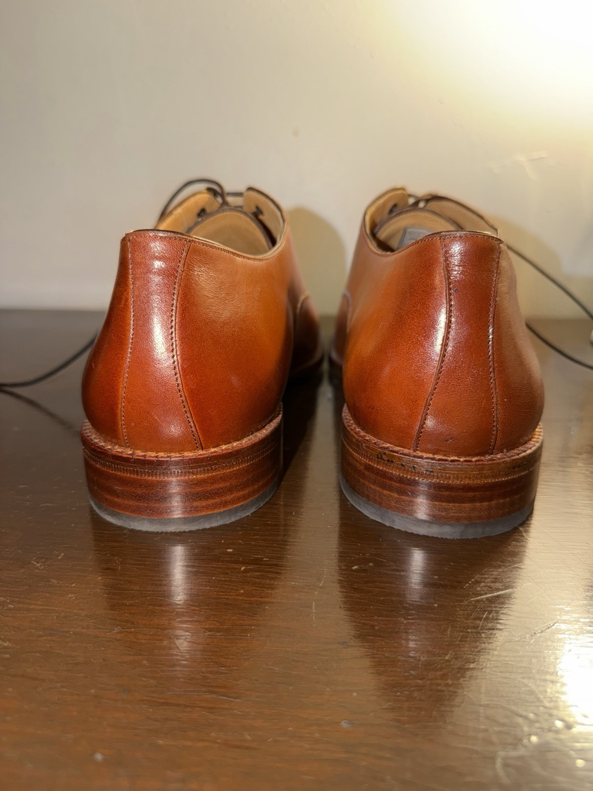 Beckett Simonon Men’s Brown Leather Cap-Toe Oxford Dress Shoes US 12