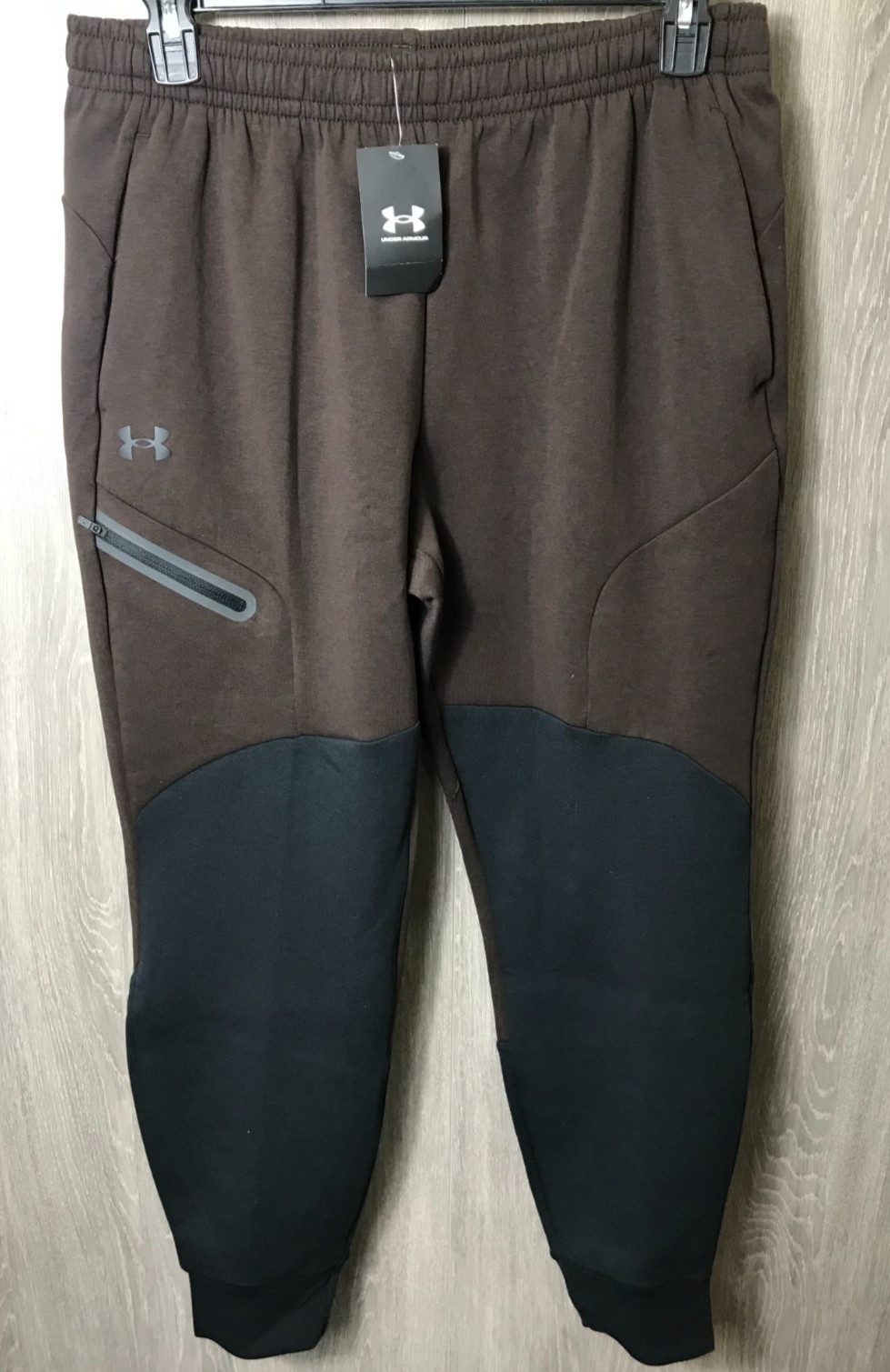 Under Armour Storm Men’s Size L Black/Brown Unstoppable Fleece Jogger $100 NWT