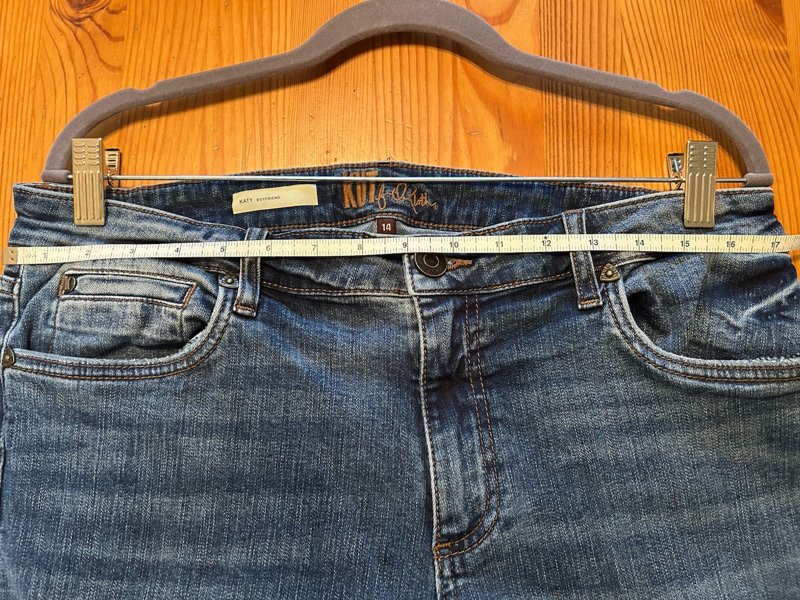 Kut From The Kloth Jeans Women Size 14 Blue Katy Boyfriend Flap Pockets