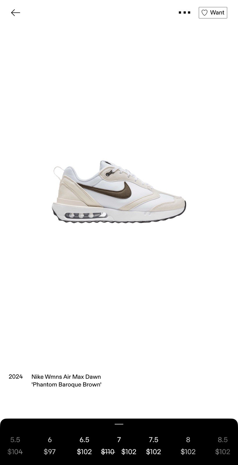 Nike Wmns Air Max Dawn Phantom Baroque Brown DC4068-102 Women’s Mesh Sneaker