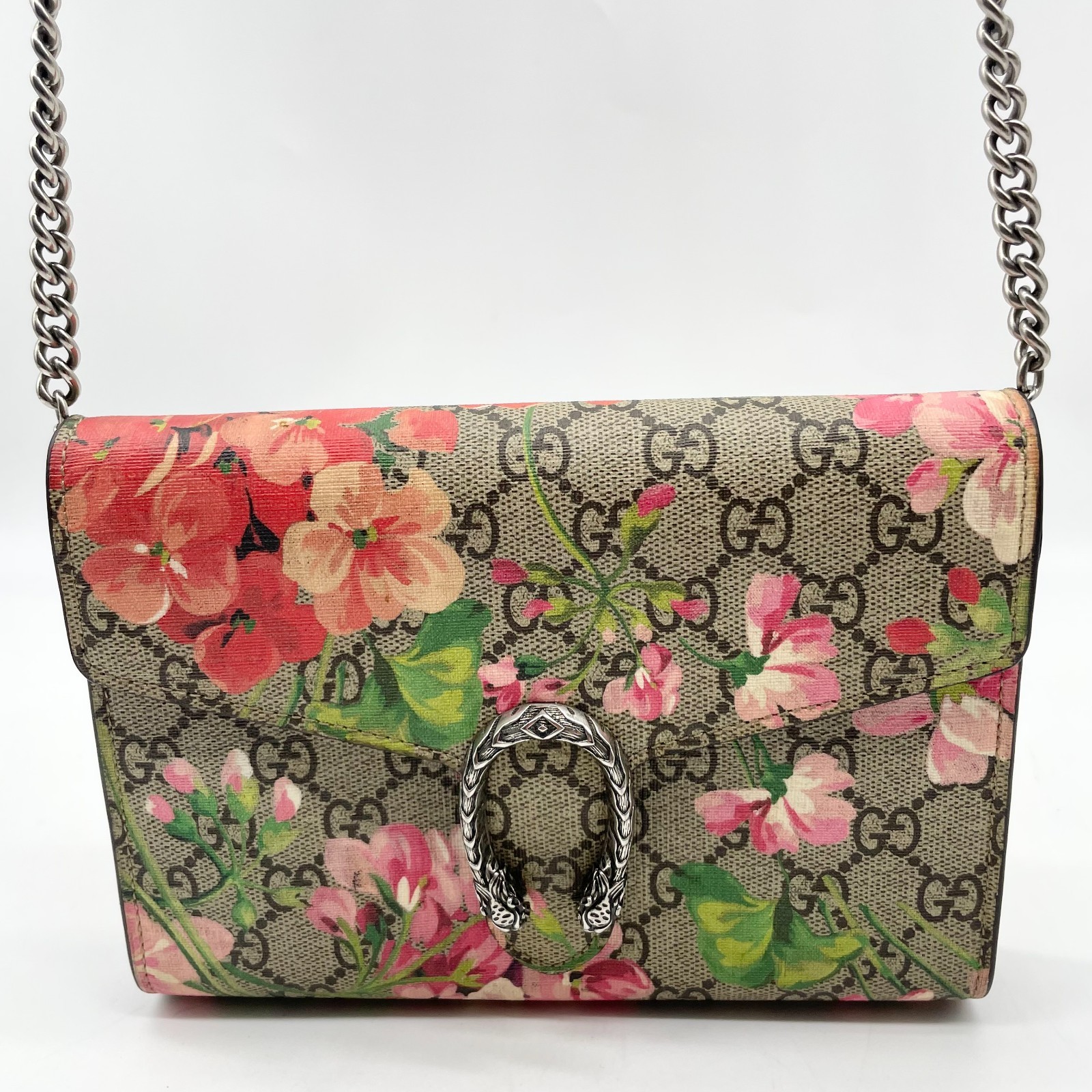 Gucci Shoulder bag Dionysus Blooms Chain Wallet Flower PVC Leather 401231 Auth