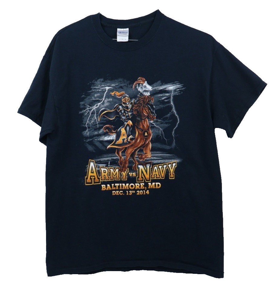 2014 Army vs Navy Football Men’s Graphic T-Shirt Black Yellow Baltimore Large