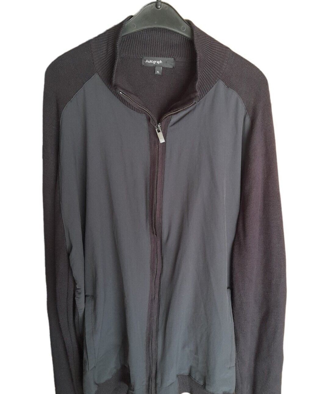 M&S Autograph Jumper Jacket Mens XL 44″/46″ Chest Navy Full Zip Size Extra Large