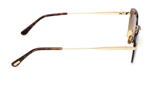 Tom Ford JAKE-02 TF1354 30F Sunglasses Shiny Deep Gold Gradient Brown 54□18-145