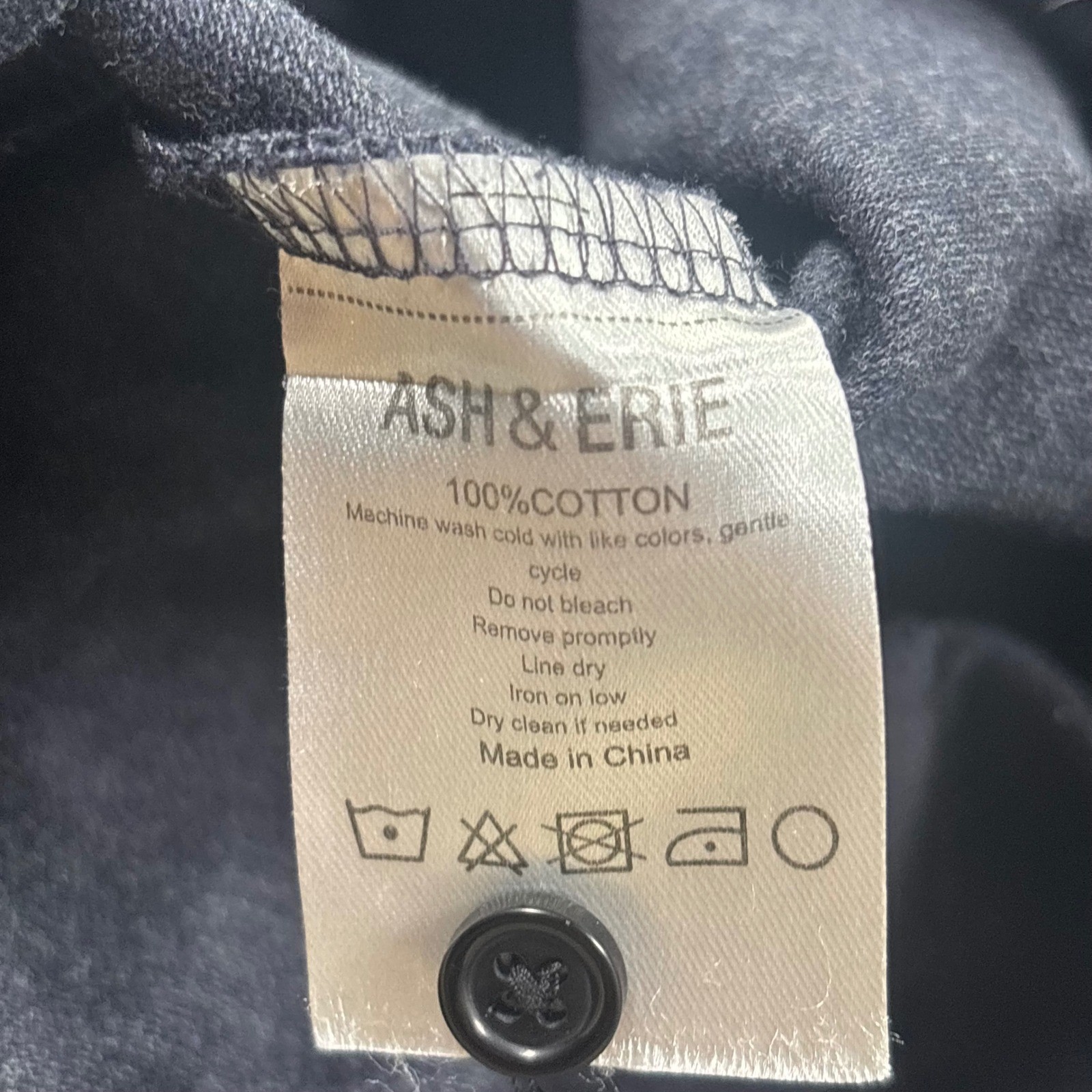 Ash & Erie Button Down Shirt Large Slim Charcoal Grey Short Sleeve Cotton Mens