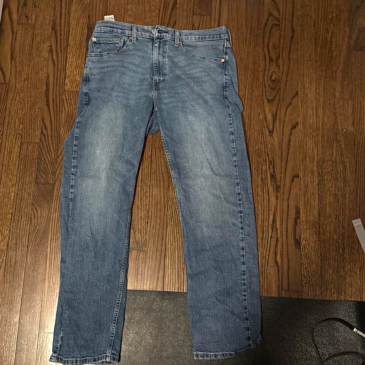 Levi’s Men’s Blue Straight Leg Denim Jeans Medium Wash Regular Fit Zip
