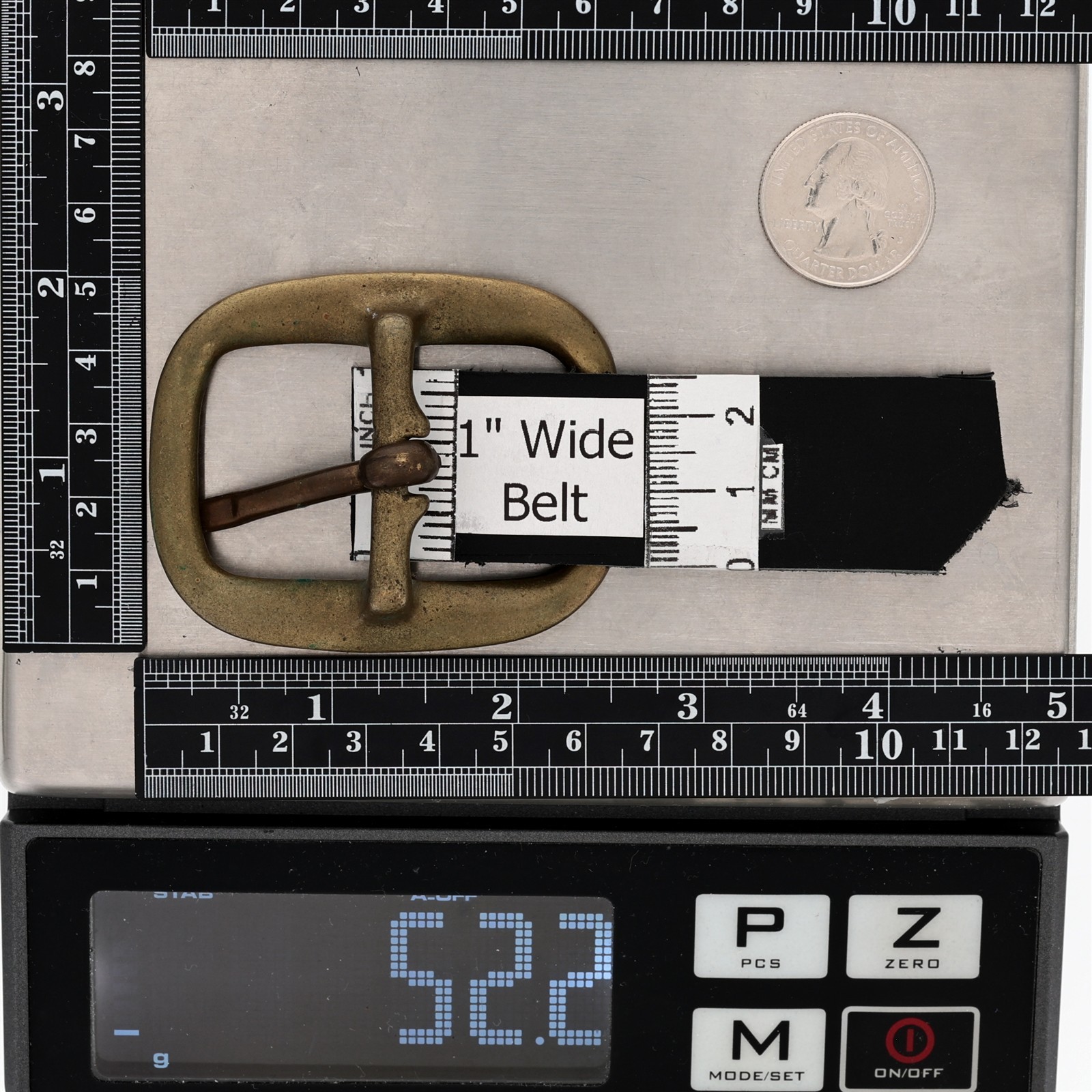 1.25″ Brass Plain Centerbar Antique Western Cowboy Workwear Vintage Belt Buckle