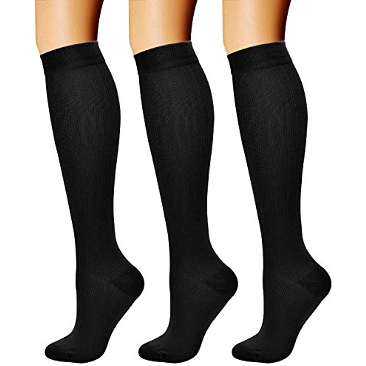 3 Pairs Compression Socks Pain Relief Calf Leg Foot Support Stocking Men&Women
