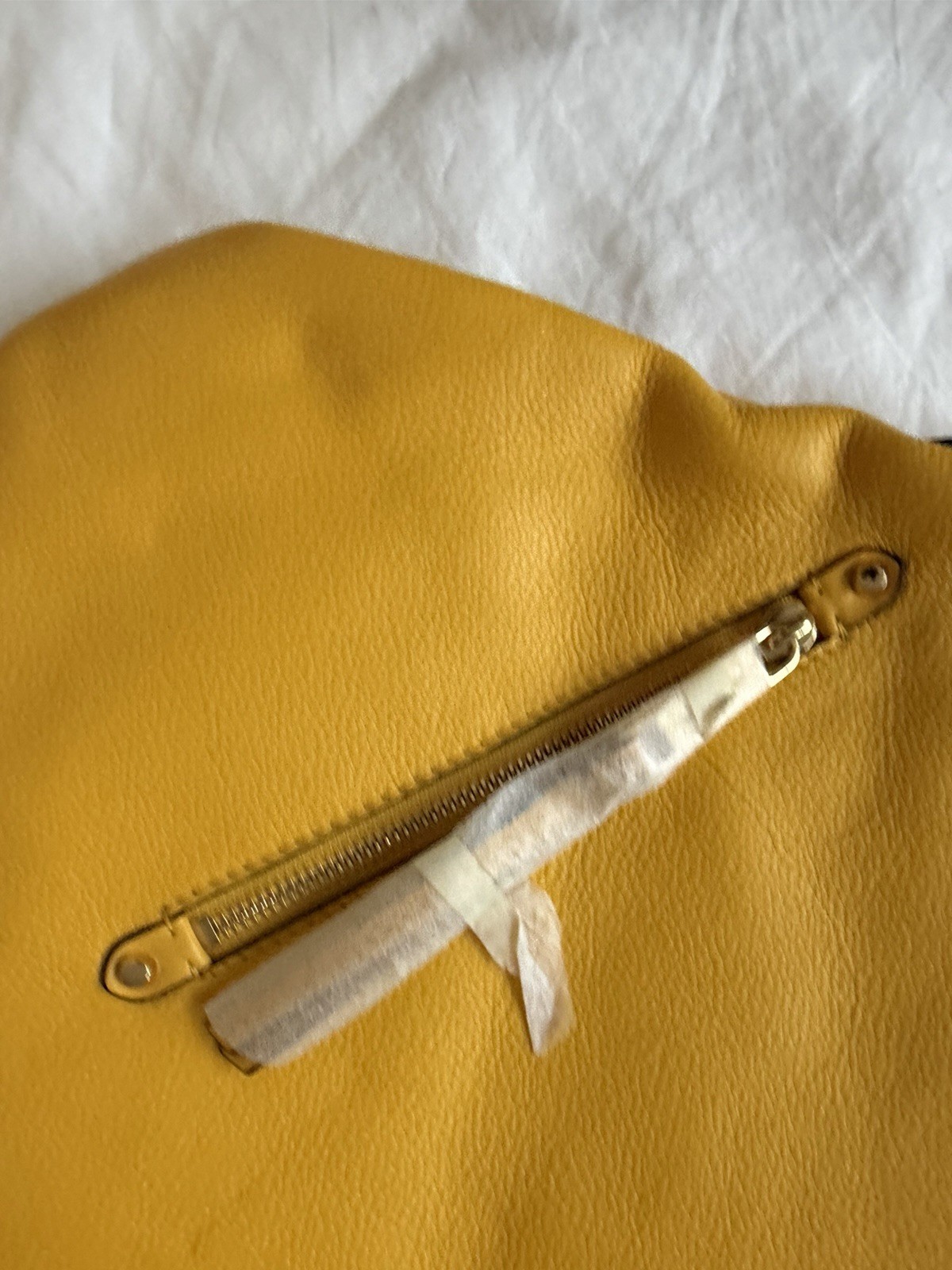 Michael Kors Yellow Large Shoulder Bag Zip Closure w/ Dust Bag
