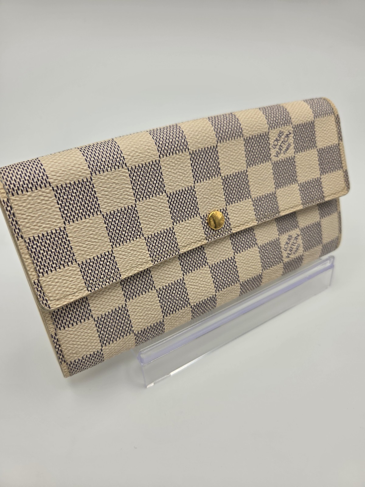 Louis Vuitton Damier Azur Sara Wallet W Box Dust Bag And COA