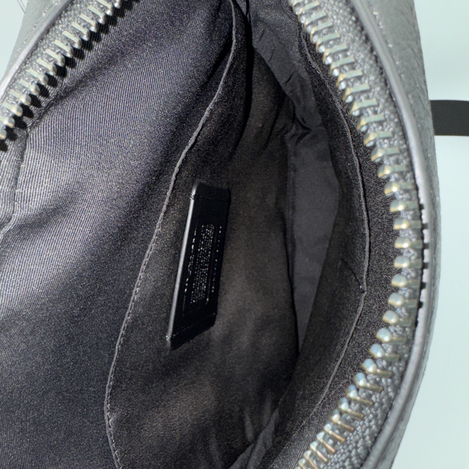 Coach Men Houston Flight Gunmetal/Blk Refined Pebble Leather Messenger Bag-4011