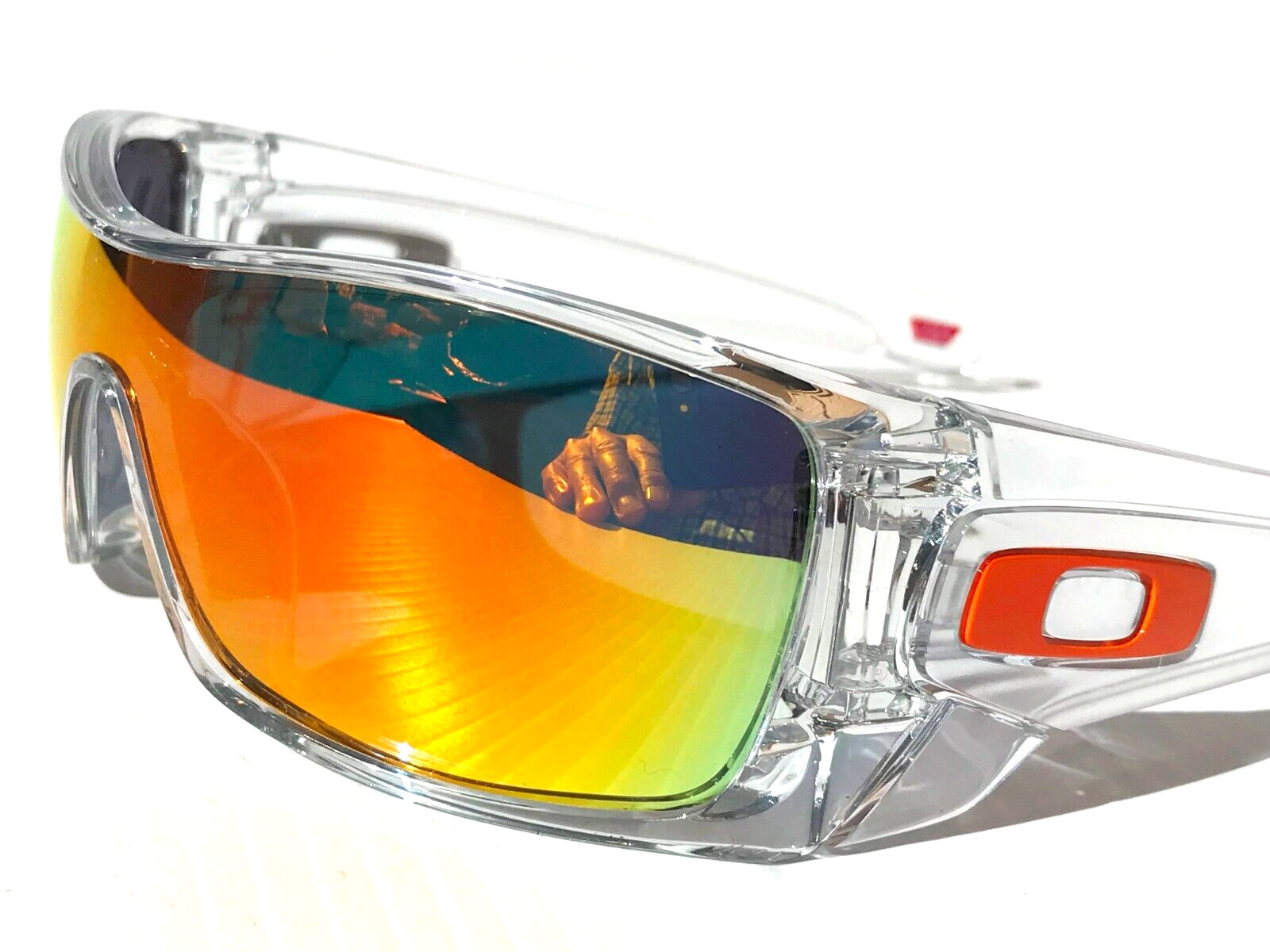 NEW Oakley BATWOLF Clear Orange Icon POLARIZED Spectra Ruby Lens Sunglass 9101