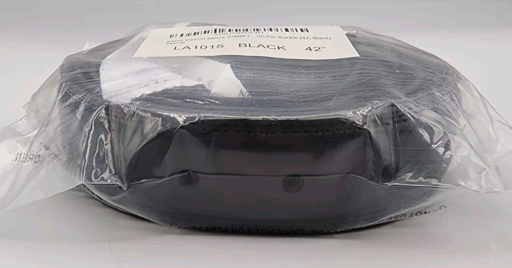 Fabio Valenti Mens Genuine Leather 42″ Black Dress Belt With Pin Buckle