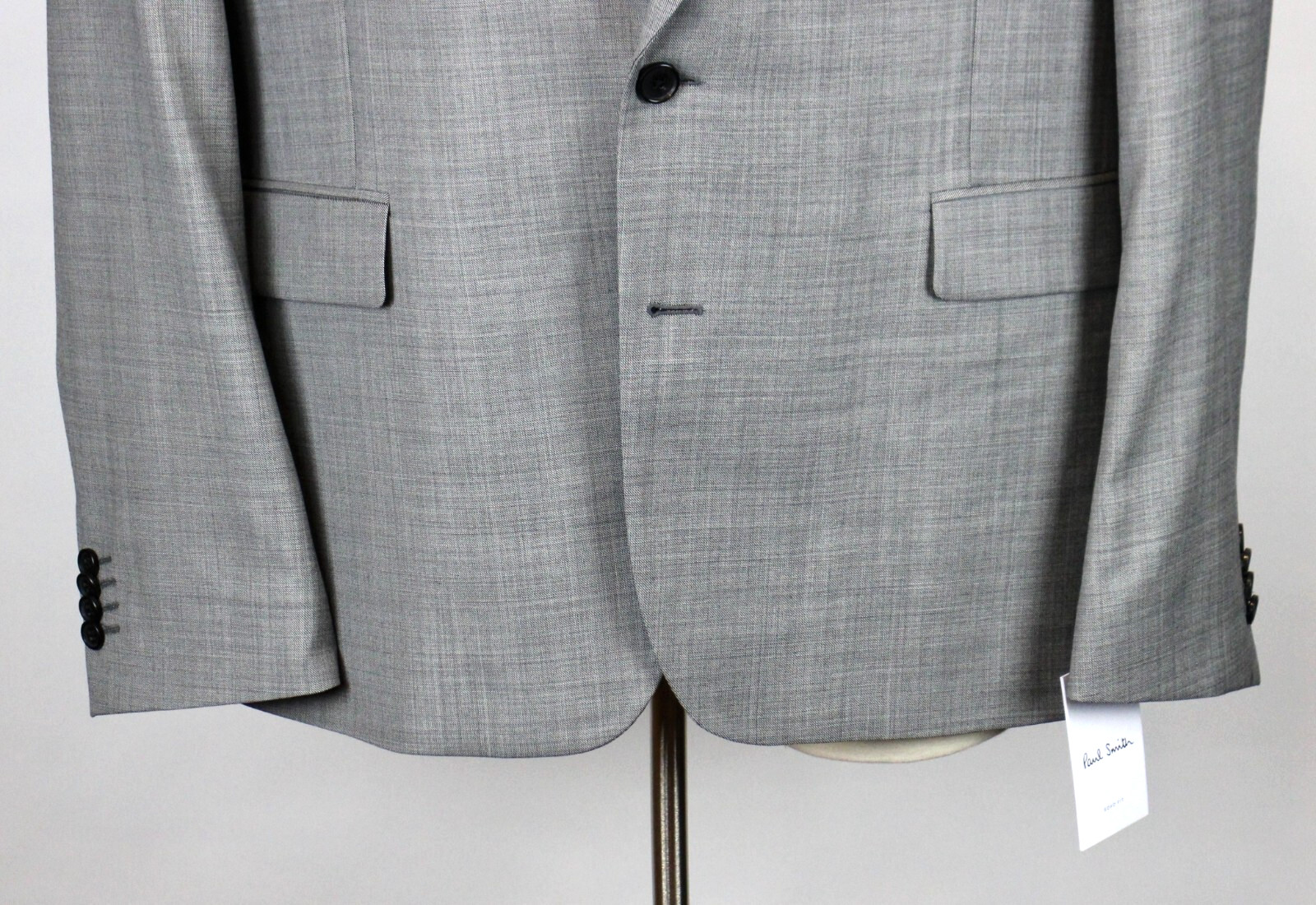 Paul Smith Suit 48 L (58 EU) Mens Light Grey Wool Tailored Fit 2 Piece Portugal
