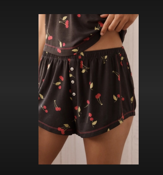 Anthropologie Pajama Sleep Short Briar Size Extra Large XL Black Cherries Cherry
