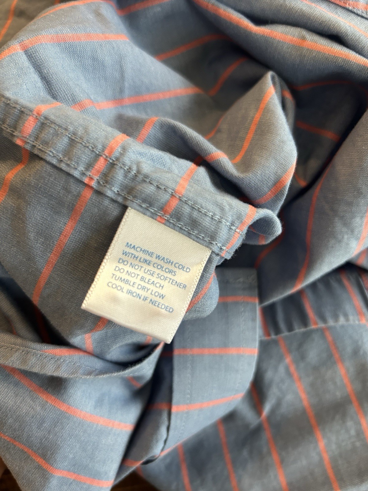 Southern Tide Men’s Button Down Shirt Blue Stripe Long Sleeve Trim Fit Large