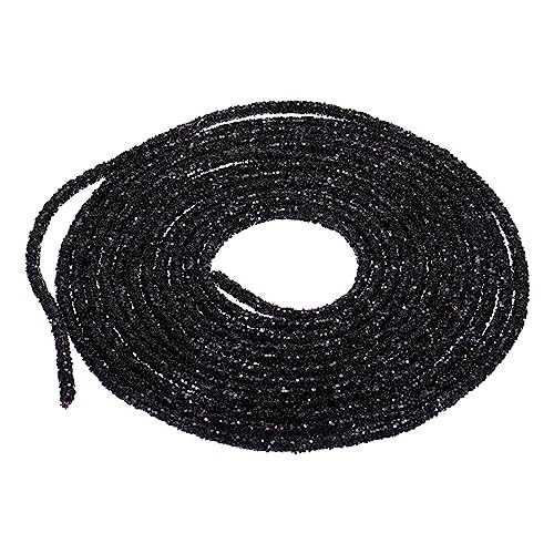 5 Yard 6mm 0.24 inch Glitter Sequins Rope Sequins 5 Yard x 0.24 inch Black