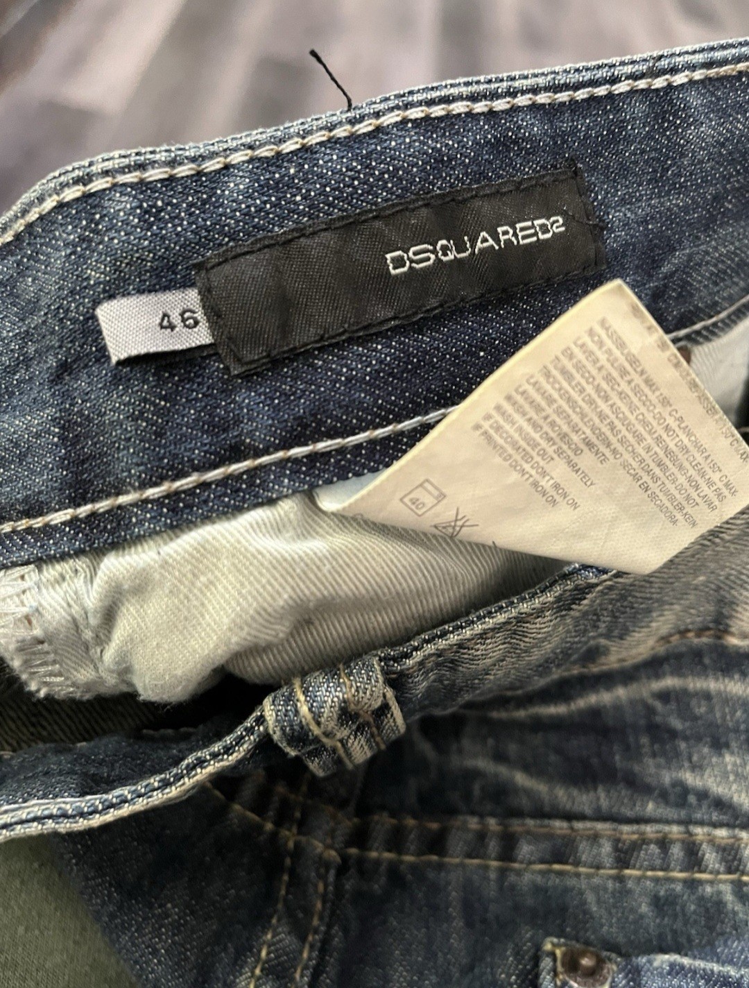 Archival DSQUARED2 SS2008 “Sweet Dungarees” Tea For Two Distressed Jeans IT 46