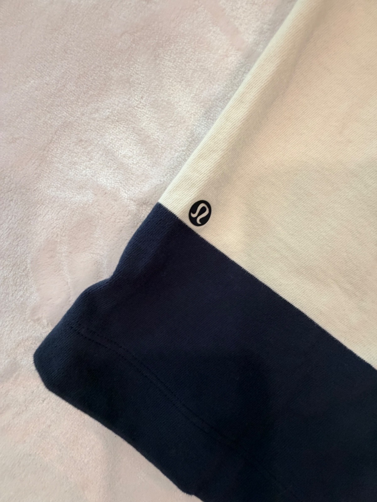 Lululemon Long Sleeve Rugby Polo Shirt Cotton Blue White Striped WCBI Men’s L