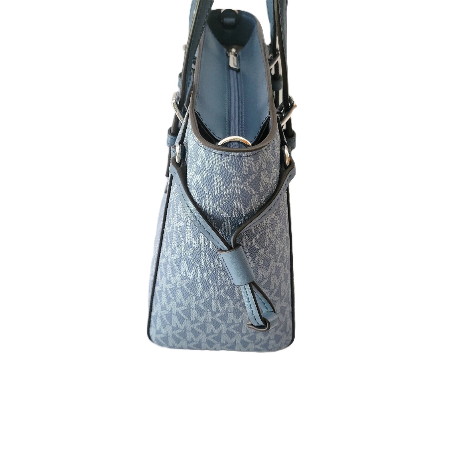 Michael Kors Voyager XS Convertible Top Zip Tote Crossbody Handbag MK Denim