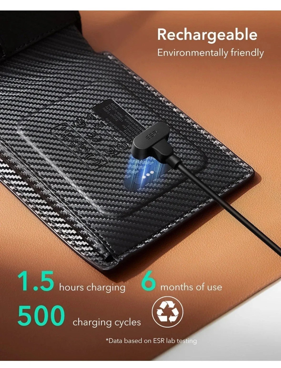 ESR Geo Wallet with Find My, RFID Blocking, GPS Wallet for Men, Wallet Tracker