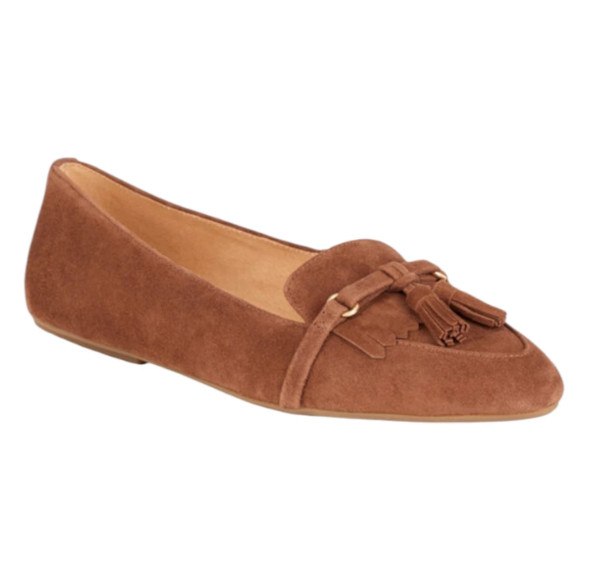Talbots Francesca Suede Tassel Driving Moccasins Women’s 9 M Brown Preppy Office