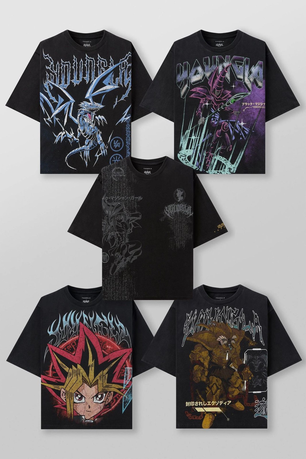 New YOUNGLA Collaboration Yu-Gi-Oh Men Oversize T-shirt Short Sleeve Sports Gym
