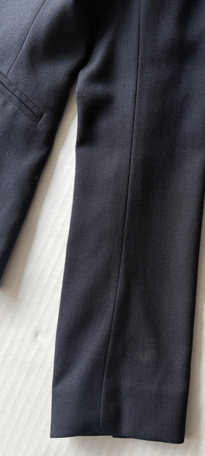 H&M Navy Solid One-Button Blazer Notched Lapel Lined Pockets Size S