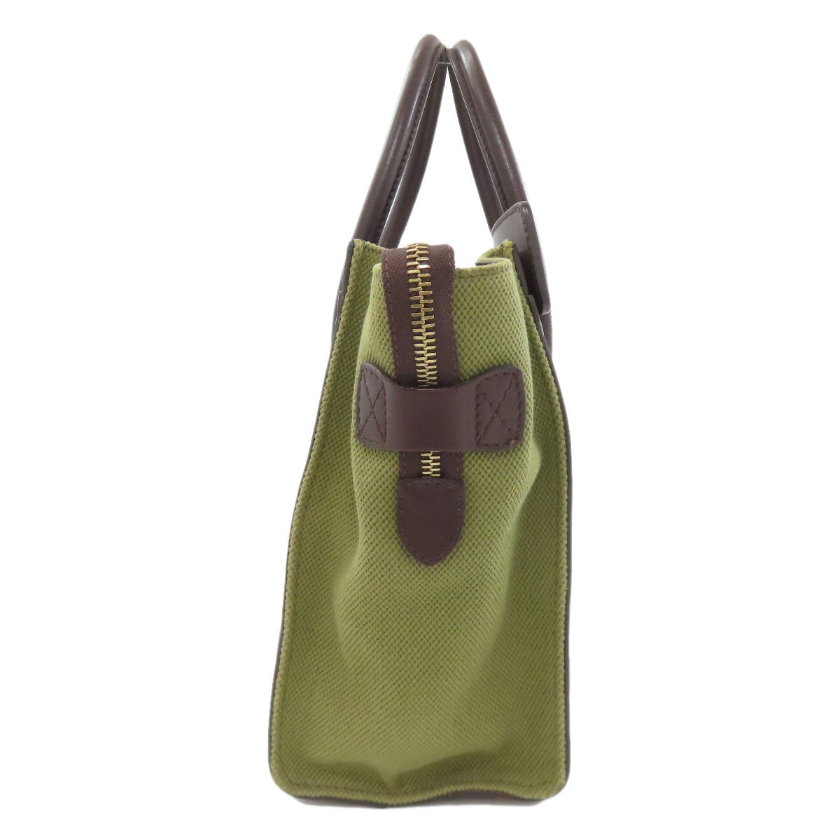 CELINE Luggage micro Handbag Canvas Leather Ladies [Used]