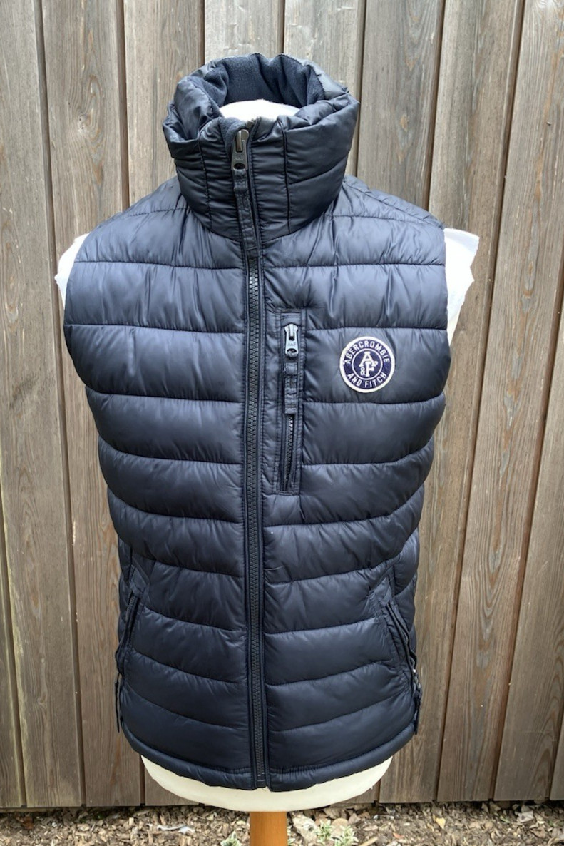 Abercrombie And Fitch Size S Small Padded Zipped Gilet Black Charity Sale