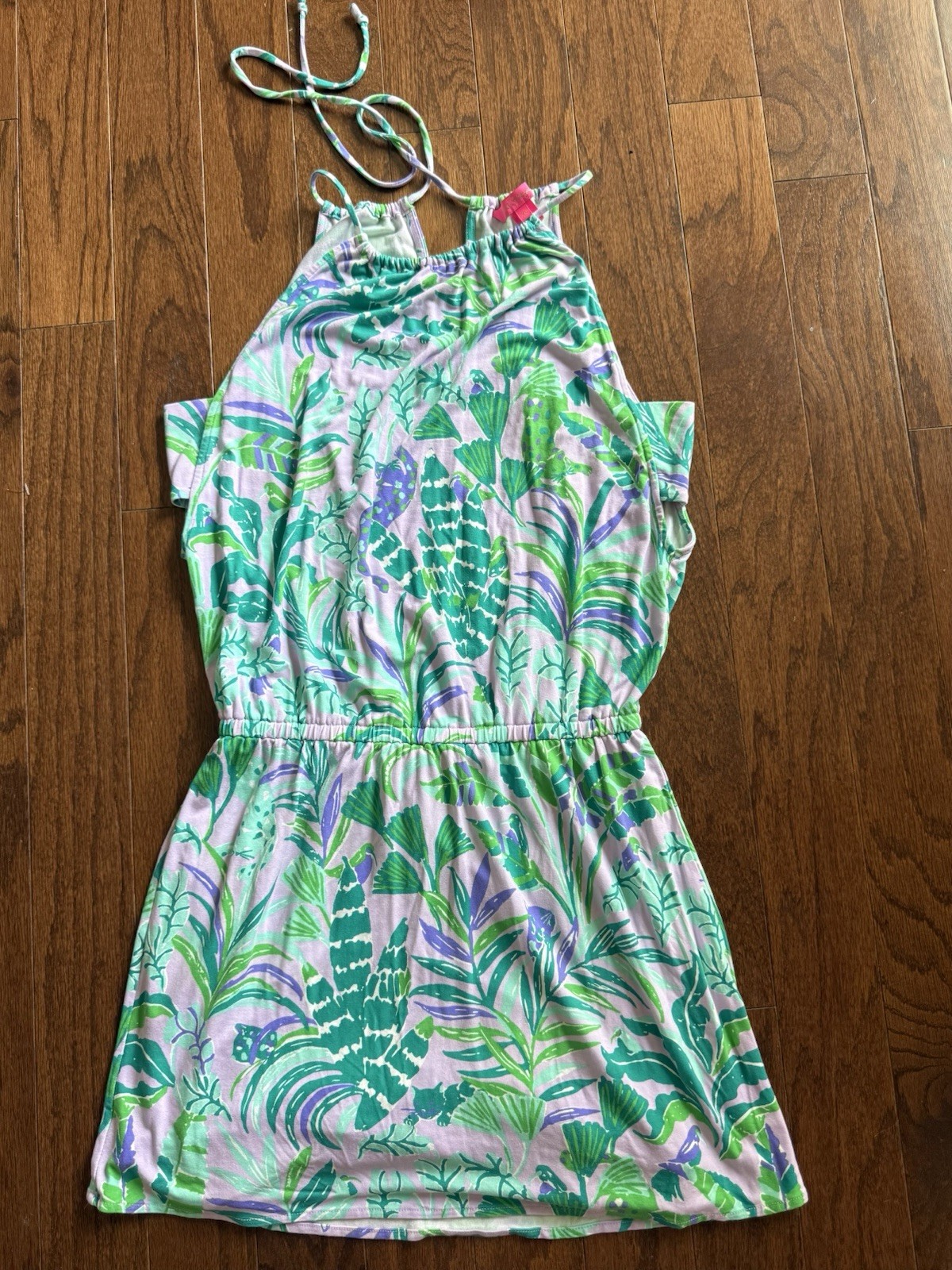 Lilly Pulitzer Women’s XS Green Purple White Floral Halter Shift Dress Lined
