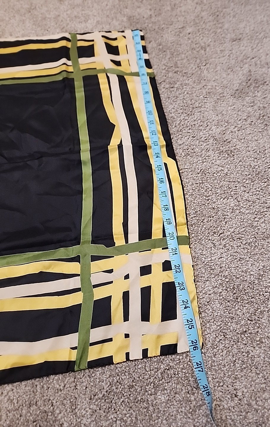 Baar&Beards Silk Scarf Made In Italy 26.5×26.5″ Black/green/yellow