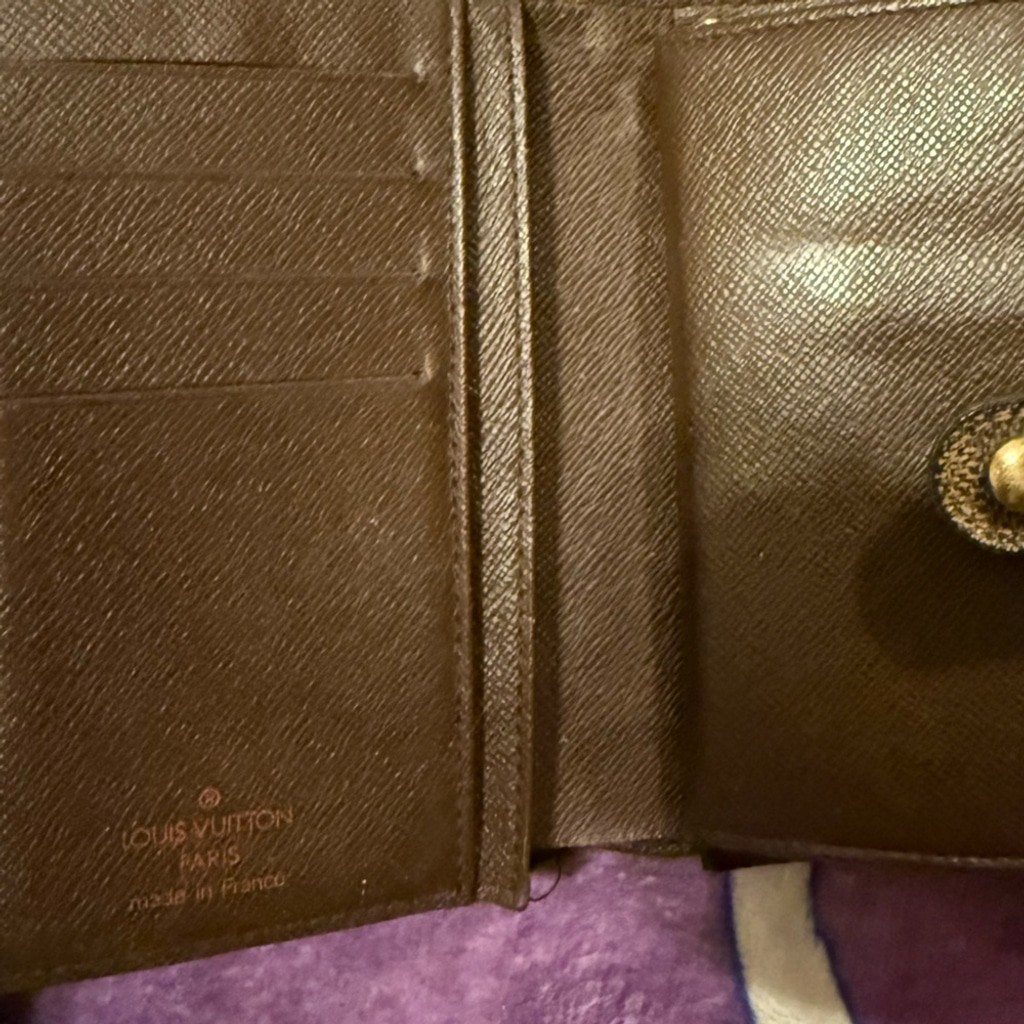Louis Vuitton Authentic Damier Ebene French PM Brown Wallet M10044