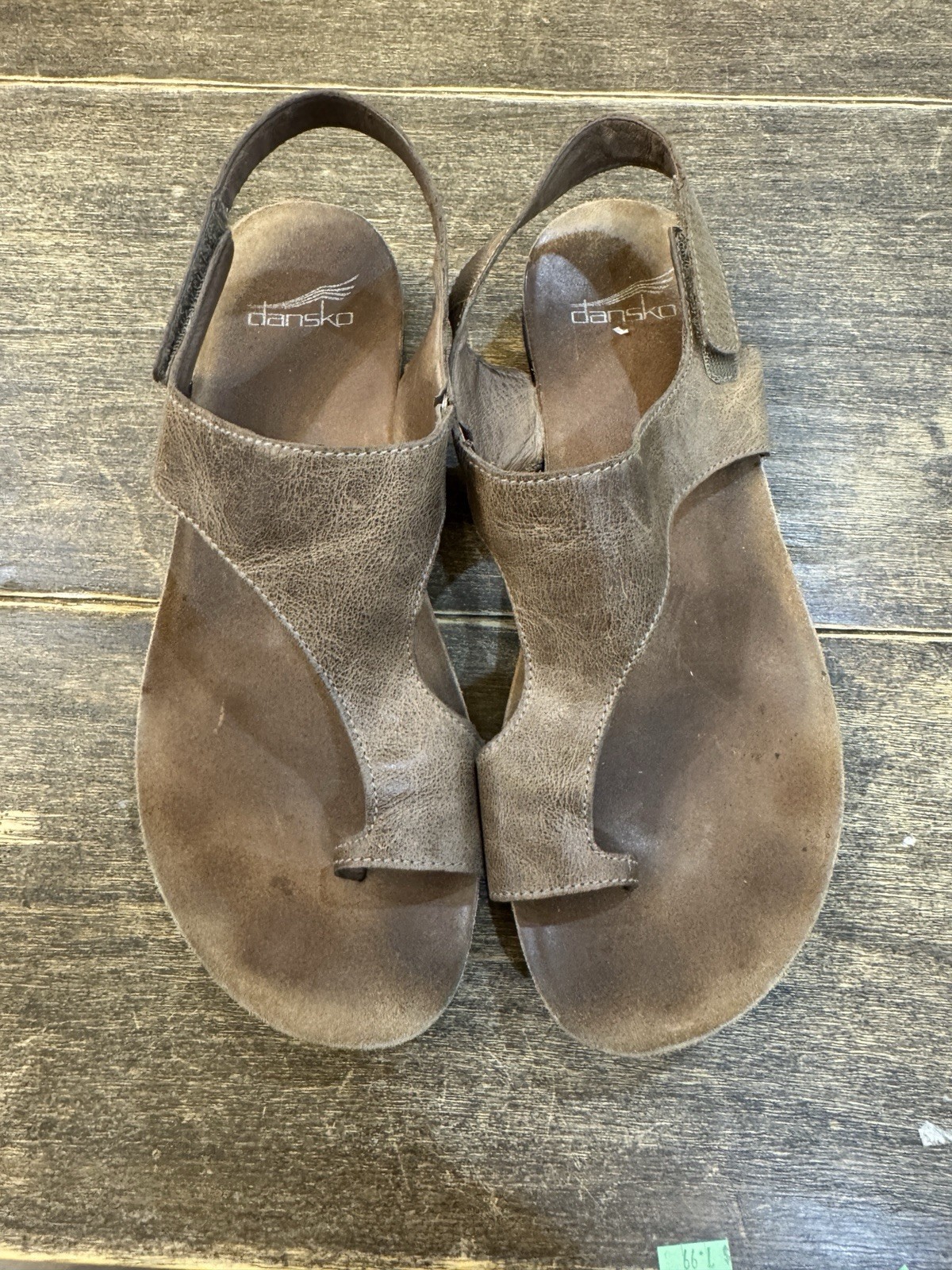 Dansko Reece Toe Loop Sandals Brown Slingback Leather Size 39 US 8.5-9