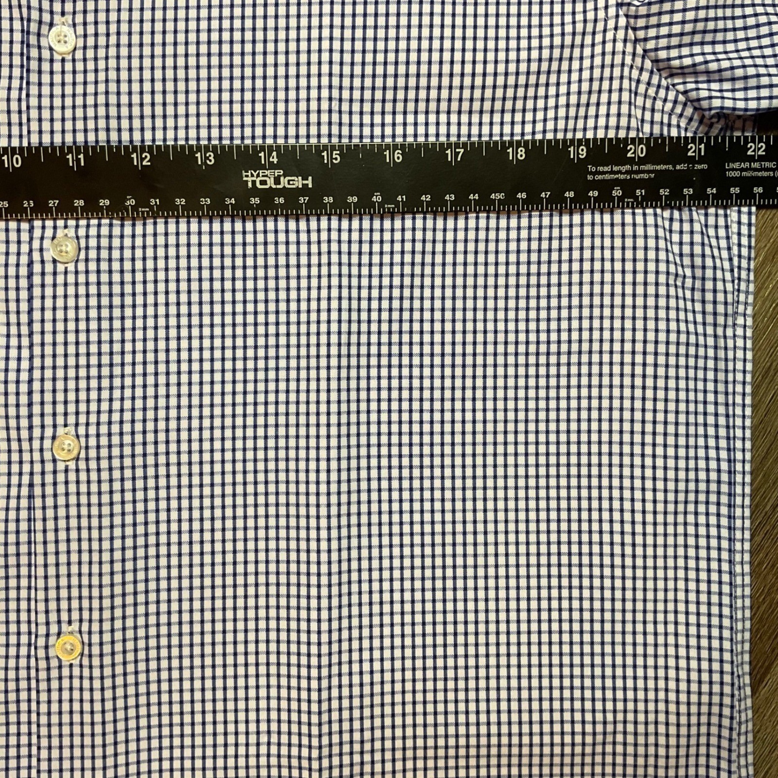 Nautica Slim Fit Navtech Gingham Short Sleeve Shirt Mens Large Blue White Preppy